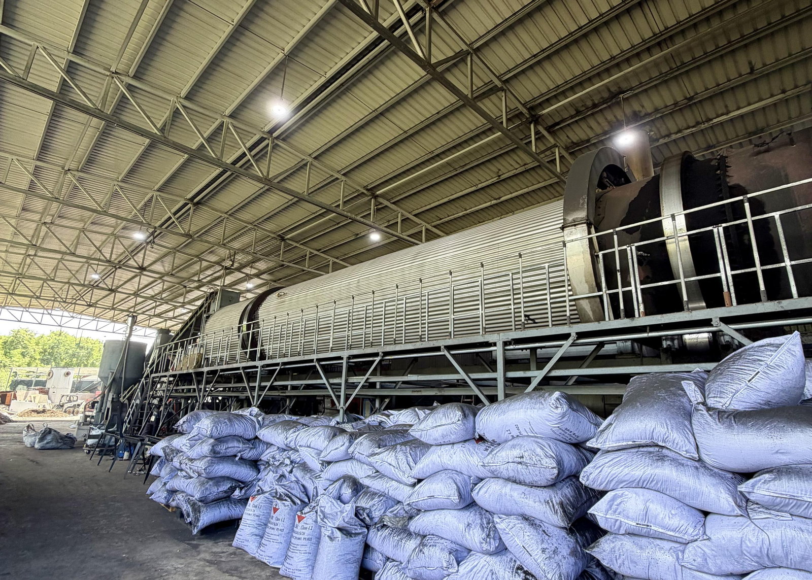 Pyrolysis production equipment at the Dark Earth facility in Singapore